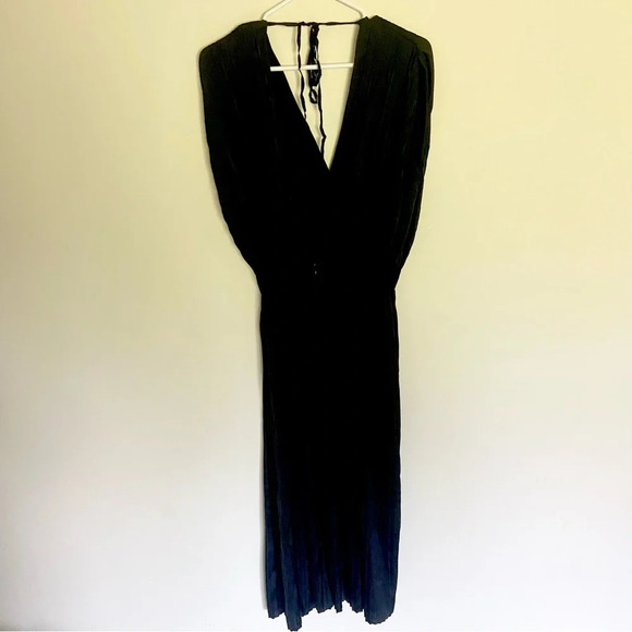 Tome Black Cross Front Pleated Dress Sz M - Picture 6 of 8